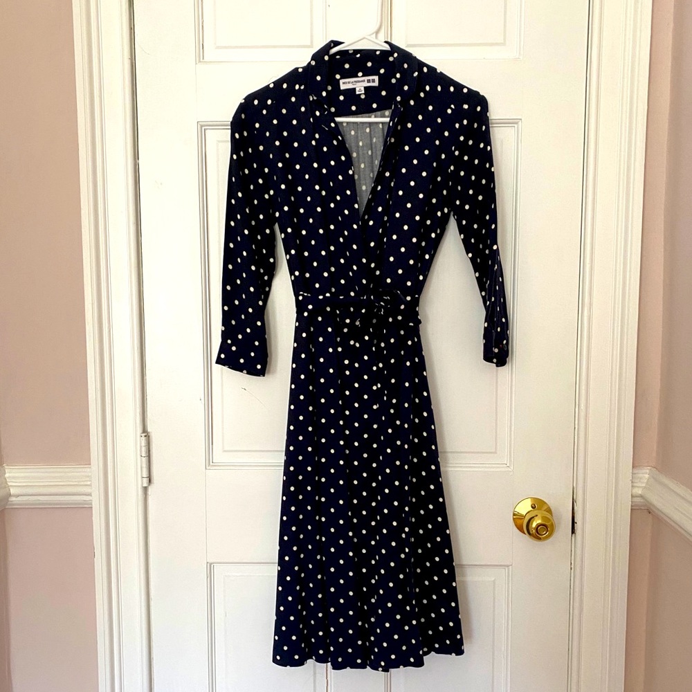 Uniqlo x Ines de la Fressange Navy Wrap Dress XS